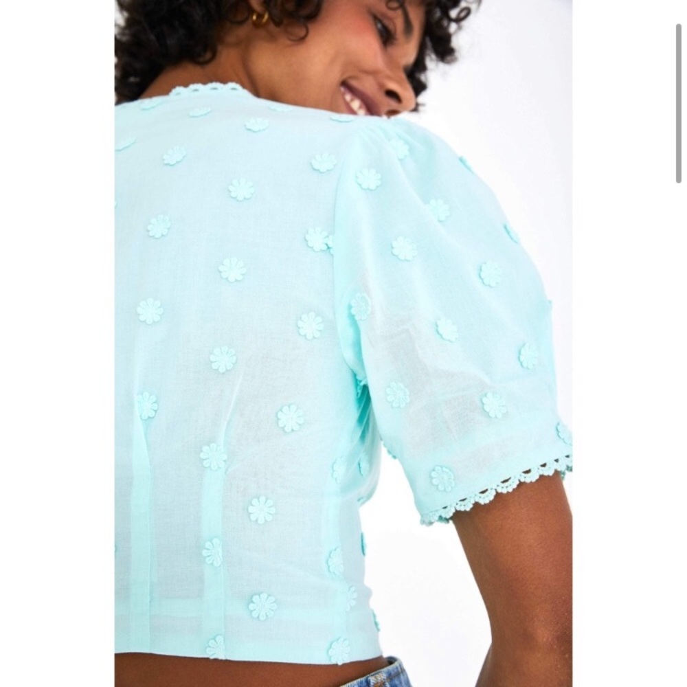 Farm Rio Harmonia Crop Top Turquoise - Picture 7 of 7